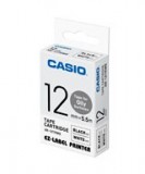 CASIO XR-12TRWE 油面專用標籤帶(12mm) 白底黑字