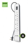 BELKIN 2.4 安培 USB 充電 4 位防雷保護拖板  (2 米電線)