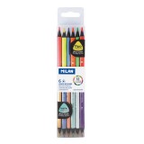 MILAN Double-ended pencils 黑桿雙頭三角防斷木顏色(6支/12色裝) - 07123306