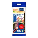 STAEDTLER Noris® colour 185 12色木顏色筆連筆鉛筆及擦膠套裝 - 61 SET6