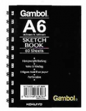 GAMBOL W-PS4062 PP黑色封面雙螺旋裝訂圖畫本(A6/60頁)