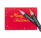 PENTEL XGFH Metallic Brush Pen 漆油科學毛筆(金色/銀色)