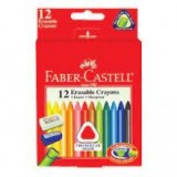 Faber-Castell 122612 擦得甩12色三角臘筆套裝