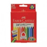 Faber-Castell 122624 擦得甩12色三角臘筆套裝