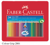 Faber-Castell 112423 GRIP 24色三角水溶木顏色(鐵盒裝)