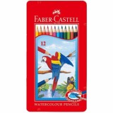 Faber-Castell 115913 12色水溶木顏色(紅色鐵盒裝)